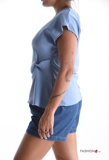Blusa maniche corte con bottoni con nodo - ph 3