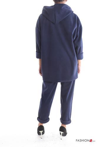 Conjunto com fecho com bolsos com cinto com capuz - ph 2