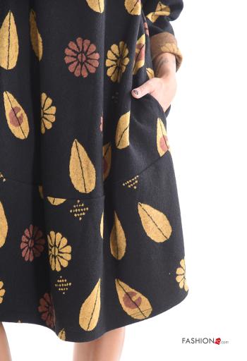 long sleeve crew neck Cotton Dress with pockets - ph 4