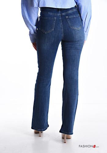 Jeans in Cotone denim a zampa con tasche con zip - ph 2