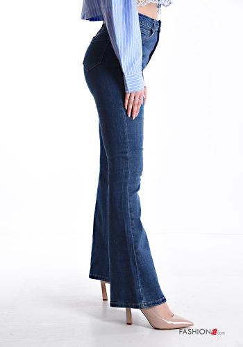 Jeans in Cotone denim a zampa con tasche con zip - ph 3
