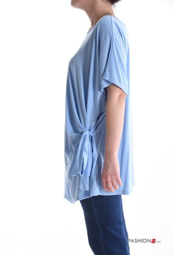 T-shirt manches courtes oversize col rond à noeud - ph 3
