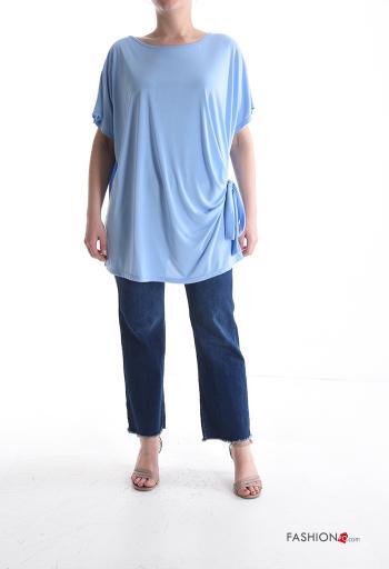 T-shirt manches courtes oversize col rond à noeud - ph 5