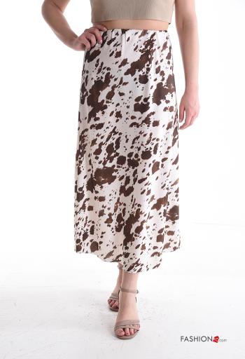 Gonna vita alta midi Fantasia animalier con elastico - ph 1
