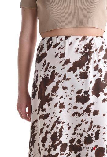 Gonna vita alta midi Fantasia animalier con elastico - ph 4