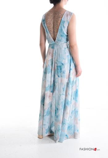 Vestido largo sin mangas espalda descubierta Estampado Floral con cuello en v - ph 2