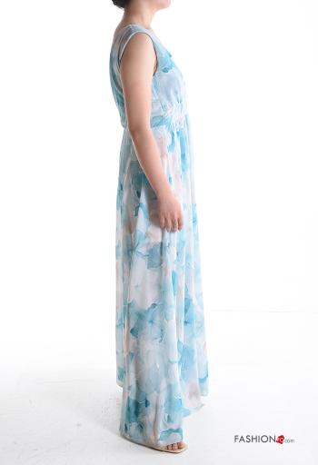 Vestido largo sin mangas espalda descubierta Estampado Floral con cuello en v - ph 3