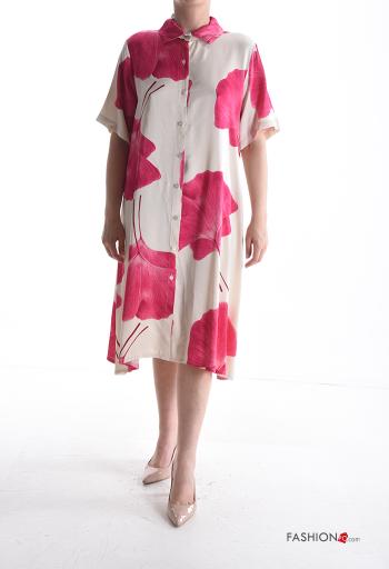 Vestido manga corta con cuello con botones