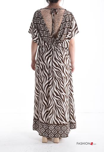 Vestido largo manga corta espalda descubierta con cuello en v - ph 2