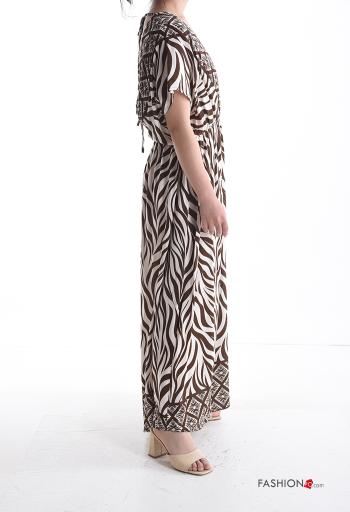 Vestido largo manga corta espalda descubierta con cuello en v - ph 3