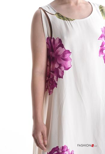 Vestido largo sin mangas cuello redondo Estampado Floral - ph 4