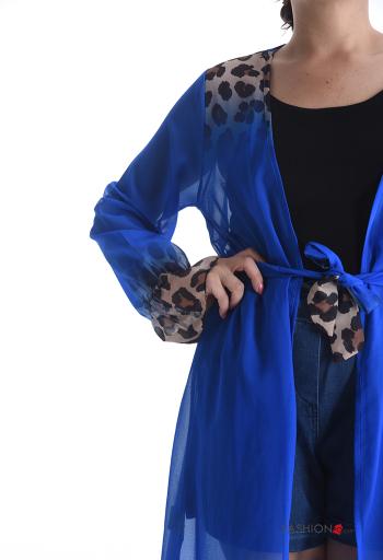 Blouson léger manches longues Imprimé animalier avec ceinture en tissu - ph 4