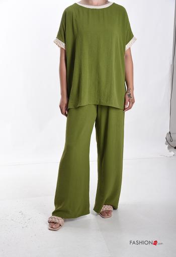 Coordinato wide leg maniche corte girocollo con elastico - ph 1