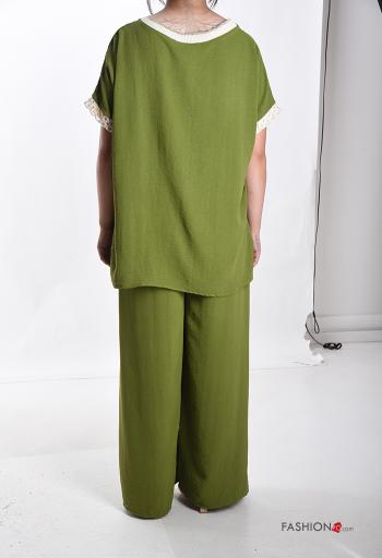 Coordinato wide leg maniche corte girocollo con elastico - ph 2