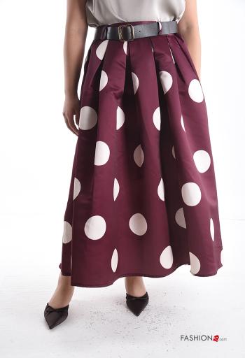 Gonna raso a ruota Fantasia pois con cintura