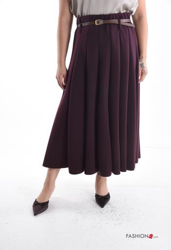 pleated Skirt with belt with elastic