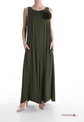 Jumpsuit wide leg senza maniche girocollo con tasche con zip - ph 1