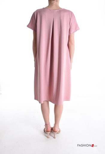 Robe manches courtes col rond avec poches - ph 2
