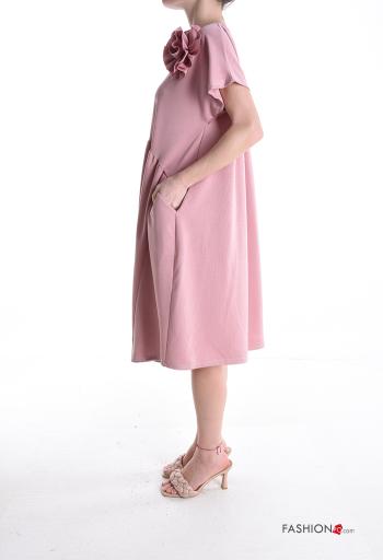 Robe manches courtes col rond avec poches - ph 3