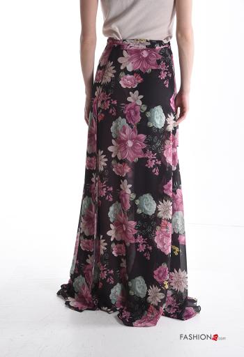 Falda gasa cruzada largo Estampado Floral - ph 2