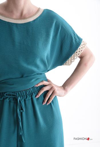Traje de mujer manga corta extra grande cuello redondo con elástico - ph 4