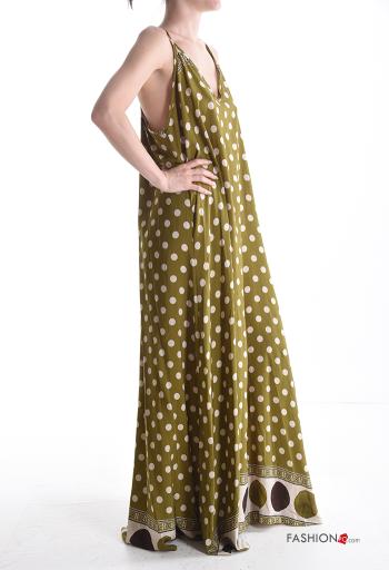 gepunktet ärmellos lange ärmel Kleid - ph 3