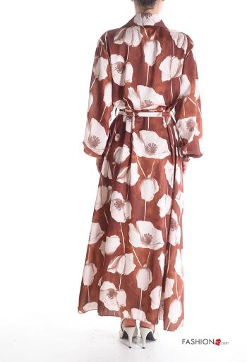 long sleeve with collar Dress with belt with buttons - ph 2