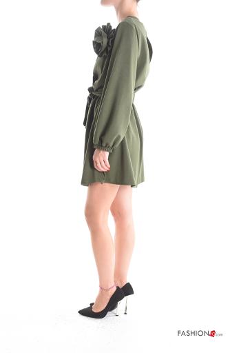 Jumpsuit maniche lunghe corto con cintura in stoffa con tasche scollo a V - ph 3