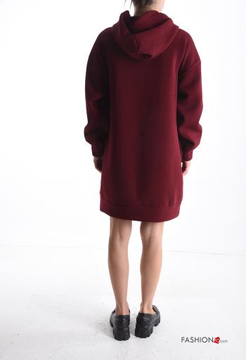 long sleeve Cotton Sweatshirt with rhinestones with hood - ph 2