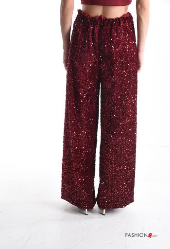 wide leg Trousers with sequins with elastic - ph 2
