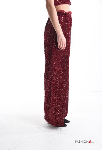 wide leg Trousers with sequins with elastic - ph 3
