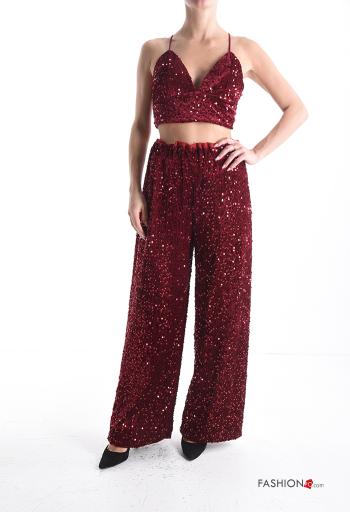 wide leg Trousers with sequins with elastic - ph 5