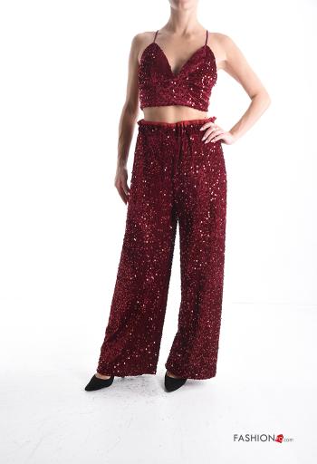 sleeveless backless mini Top with sequins plunging neckline - ph 5