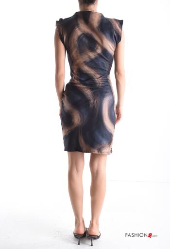 Abstract print with buckle mini short sleeve Dress - ph 2