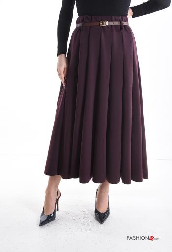 Gonna vita alta plissé a ruota con cintura con elastico