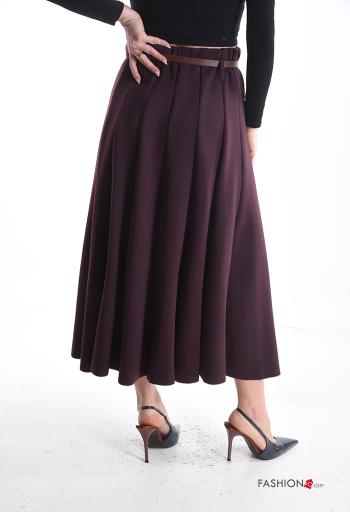 Gonna vita alta plissé a ruota con cintura con elastico - ph 2