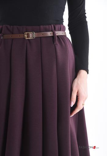 Gonna vita alta plissé a ruota con cintura con elastico - ph 4