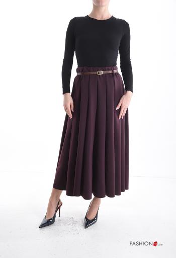 Gonna vita alta plissé a ruota con cintura con elastico - ph 5