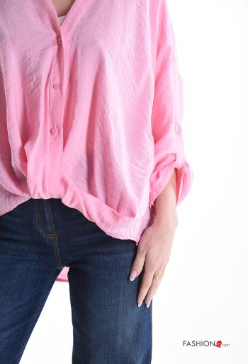 Camicia con colletto con bottoni maniche a tre quarti - ph 4