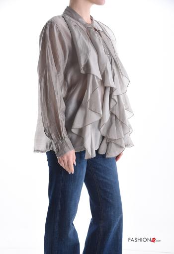 Camicia maniche lunghe con balze con bottoni - ph 3