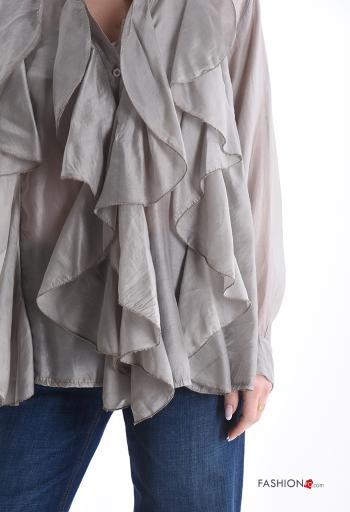 Camicia maniche lunghe con balze con bottoni - ph 4