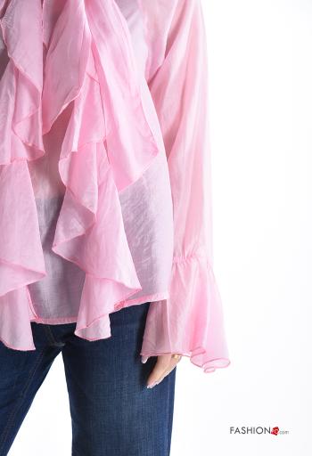 Blusa maniche lunghe con balze con fiocco - ph 4