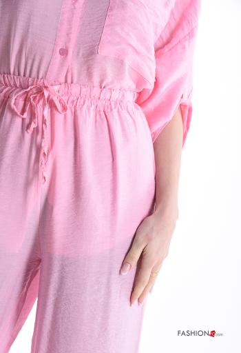 Coordinato wide leg con colletto con bottoni con elastico - ph 4