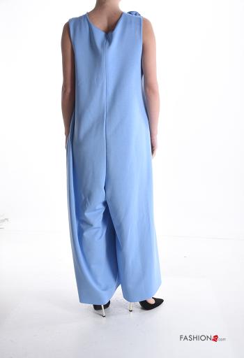 Jumpsuit oversize wide leg con tasche scollo a V - ph 2