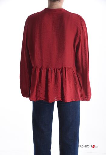 Blusa maniche lunghe con balze con paillettes con bottoni - ph 2