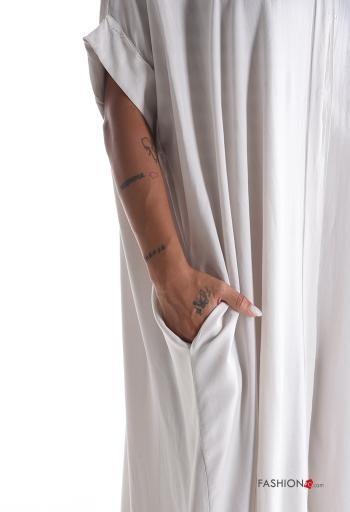 Abito con colletto oversize maniche corte con tasche - ph 4