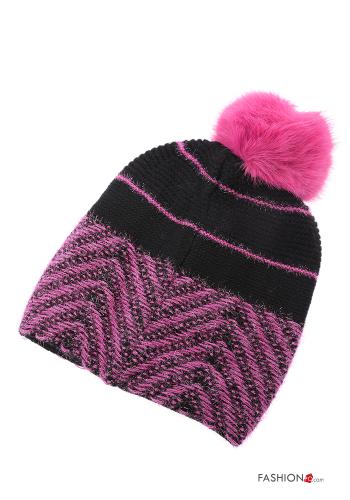 Set 12 pezzi Cappellino in Pelliccia ecologica Fantasia chevron - ph 2