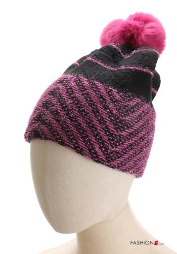 Set 12 pezzi Cappellino in Pelliccia ecologica Fantasia chevron - ph 4