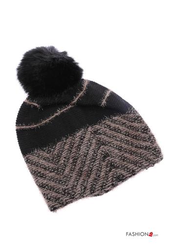 Set 12 pezzi Cappellino in Pelliccia ecologica Fantasia chevron - ph 7