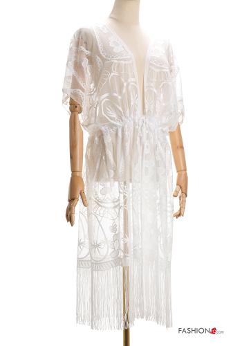 Vestido playero encaje con flecos - ph 1